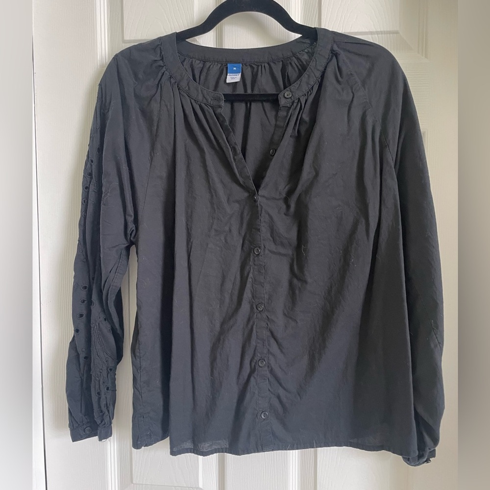 Black Button-Up Blouse